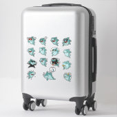 Sticker Pack d'autocollants d'émoticônes de requin mignon (Sur valise)