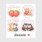 Sticker Pack d'autocollants d'icônes d'amour mignon  (Feuille)