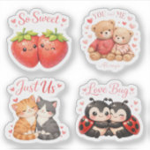 Sticker Pack d'autocollants d'icônes d'amour mignon  (Devant)