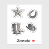 Sticker Pack d'autocollants Disco Cowgirl Variety (Feuille)