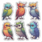 Sticker Pack d'autocollants d'oiseaux colorés mignons pour (Devant)