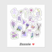 Sticker Pack d'autocollants Fleurs Violettes (Feuille)