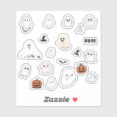 Sticker Pack d'autocollants Halloween de fantôme mignon (Feuille)