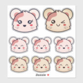 Sticker Pack d'autocollants Kawaii Family Cute (Feuille)