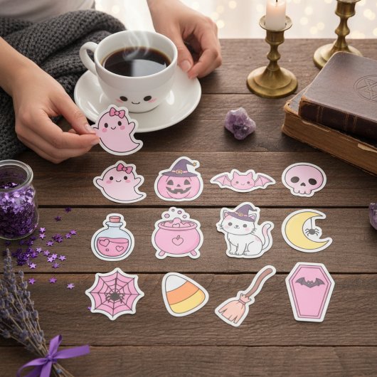 Sticker Pack d'autocollants magiques Kawaii Pastel Hallowe