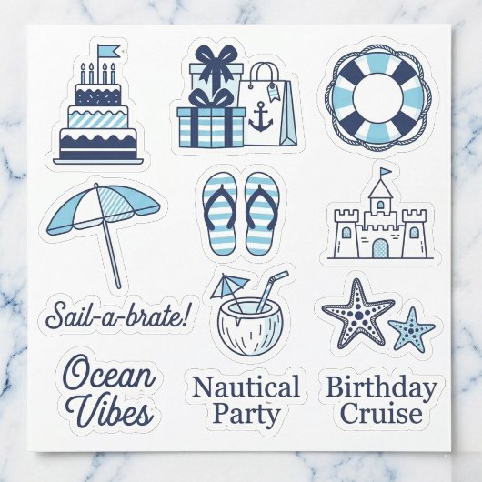 Sticker Pack d'autocollants maritimes "Sail-a-brate"