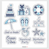 Sticker Pack d'autocollants maritimes "Sail-a-brate" (Feuille)