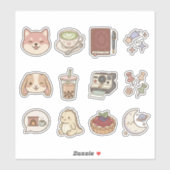 Sticker Pack d'autocollants mignons pour iPad – Esthétique (Feuille)