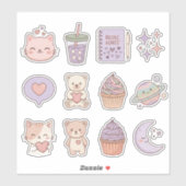 Sticker Pack d'autocollants mignons pour iPad esthétique K (Feuille)