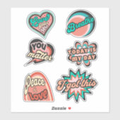 Sticker Pack d'autocollants motivationnels rétro (Feuille)