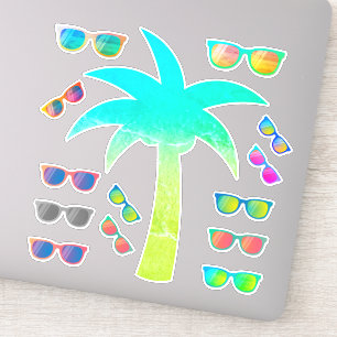 Sticker Pack d'autocollants Palm Tree et Lunettes de solei