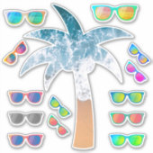 Sticker Pack d'autocollants Palm Tree & Miroir de lunettes (Devant)