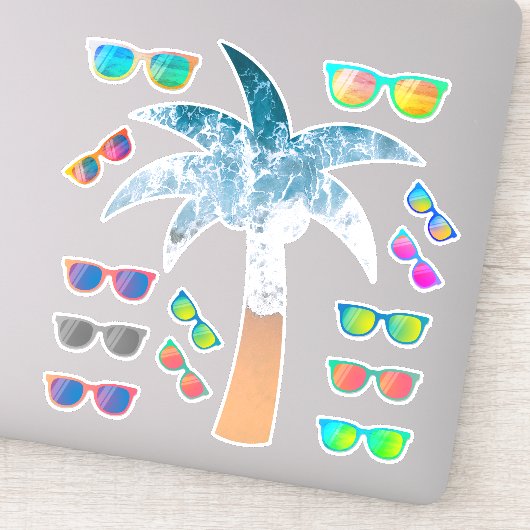 Sticker Pack d'autocollants Palm Tree & Miroir de lunettes (Détail)