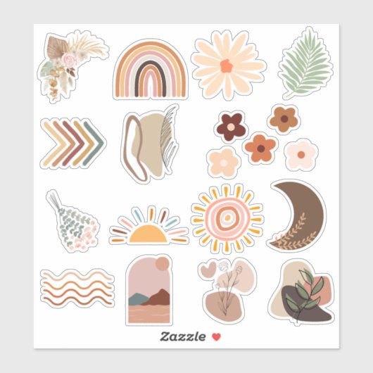 Sticker Pack d'autocollants pour bloc-notes Boho mignon #0 (Feuille)