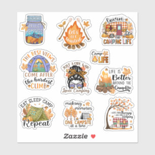 Sticker Pack d'autocollants pour le camping d'automne et l