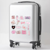 Sticker Pack d'autocollants rose esthétique mignon (Sur valise)