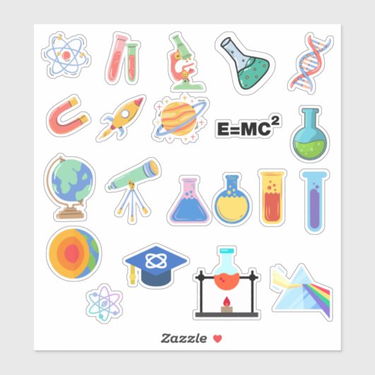 Sticker Pack d'autocollants scientifiques (Feuille)