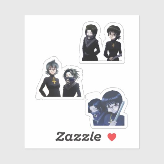 Sticker pack d'autocollants shizuku et feitan hxh anime (Feuille)