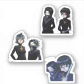 Sticker pack d'autocollants shizuku et feitan hxh anime (Devant)