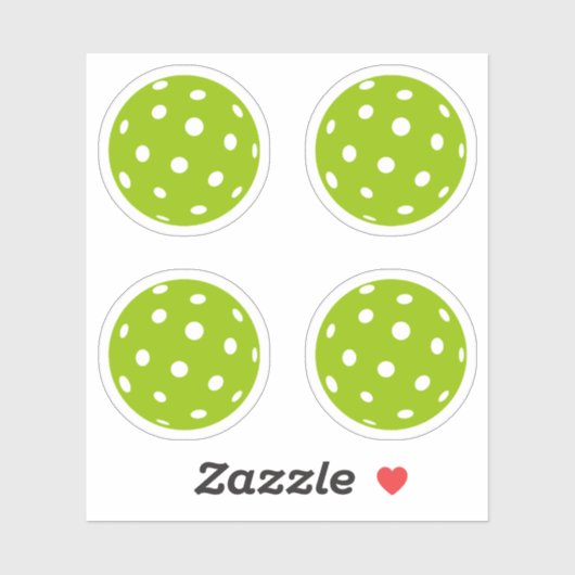 Sticker Pack de balles vertes de Pickleball Sport (Feuille)