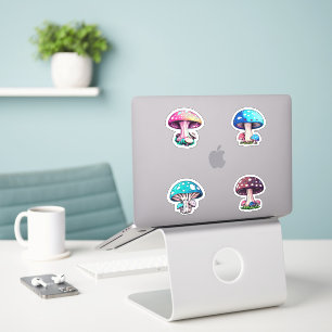 Sticker Pack de champignons colorés mignons