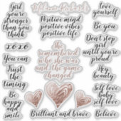Sticker Pack de devis motivationnels Faux Rose Gold (Devant)