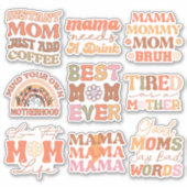 Sticker Pack de Funny Orange Retro Maman Citation Vinyl St (Devant)