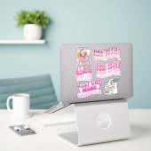 Sticker Pack de lecture et de lecture super du livre rose (Ordinateur portable sur le bureau)