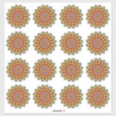 Sticker Pack de mandala jaune et rouge (Feuille)