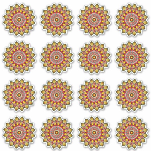 Sticker Pack de mandala jaune et rouge (Devant)