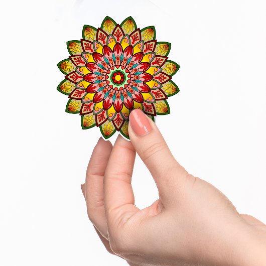 Sticker Pack de mandala jaune et rouge