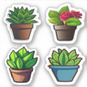 Sticker Pack de ménage vert feuilles (Devant)