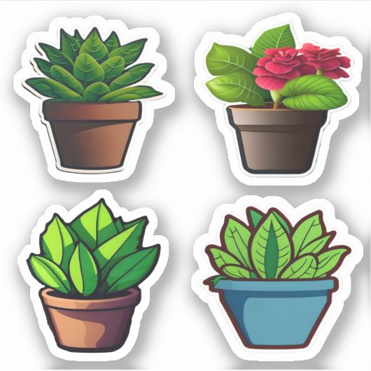 Sticker Pack de ménage vert feuilles (Devant)