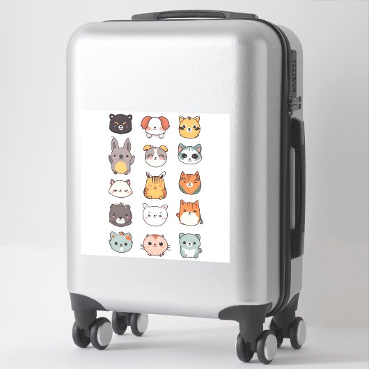 Sticker Pack de mignons amis animaux (Sur valise)