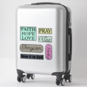 Sticker Pack de mots chrétiens (Sur valise)