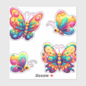 Sticker pack de papillons colorés (Feuille)