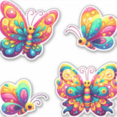 Sticker pack de papillons colorés (Devant)