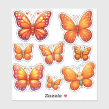 pack de papillons orange vifs