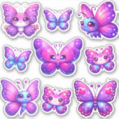Sticker pack de papillons violets vibrants (Devant)