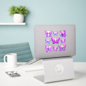 Sticker pack de papillons violets vibrants (Ordinateur portable sur le bureau)