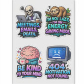Sticker Pack de planches d'autocollants de survie amusants (Devant)