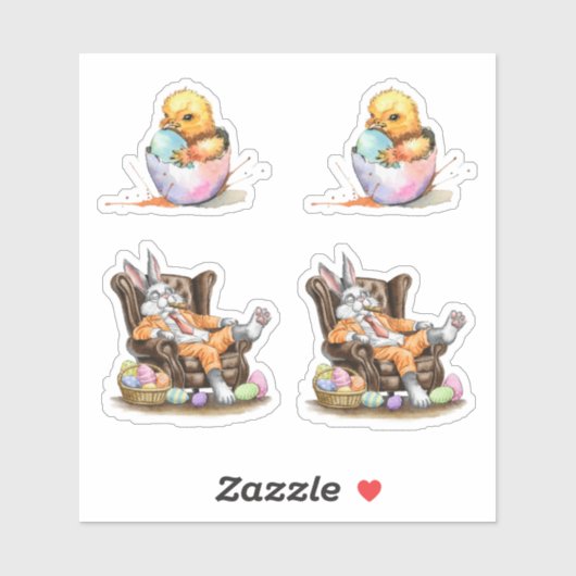 Sticker Pack de variétés de Pâques (Feuille)