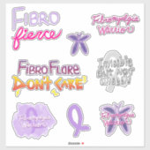 Sticker Pack de variétés Fibromyalgia Warrior (Feuille)