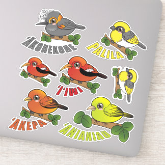 Sticker Pack d'oiseaux forestiers d'Hawaii