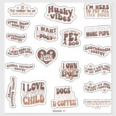 Sticker Pack ensemble de devis de chiens mignons (Feuille)