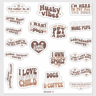 Sticker Pack ensemble de devis de chiens mignons