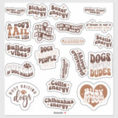 Sticker Pack ensemble de devis de chiens mignons (Feuille)