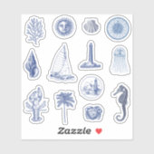 Sticker Pack Esthétique Côte Bleue (Feuille)