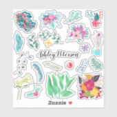 Sticker Pack floral | Monographie moderne de fleurs tendan (Feuille)