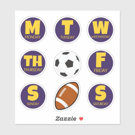 Sticker Pack Jours de la semaine (Feuille)